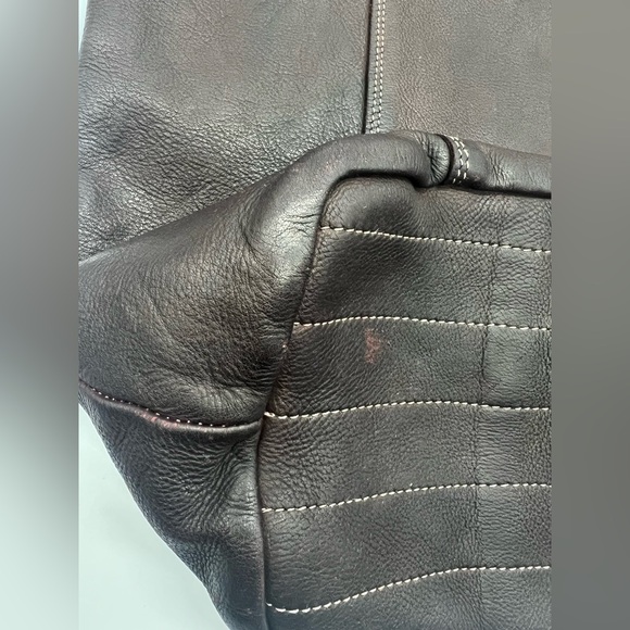 3RD FLOOR Made in Italy Dark Brown Reddish Leather Embellished Oversized XL Tote - Picture 14 of 17